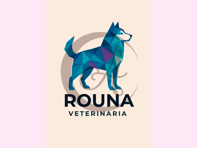 Logotipo de la veterinaria Rouna.